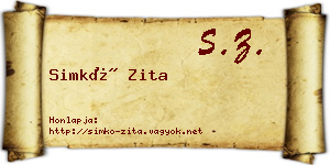 Simkó Zita névjegykártya