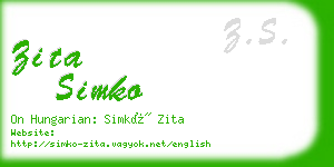 zita simko business card